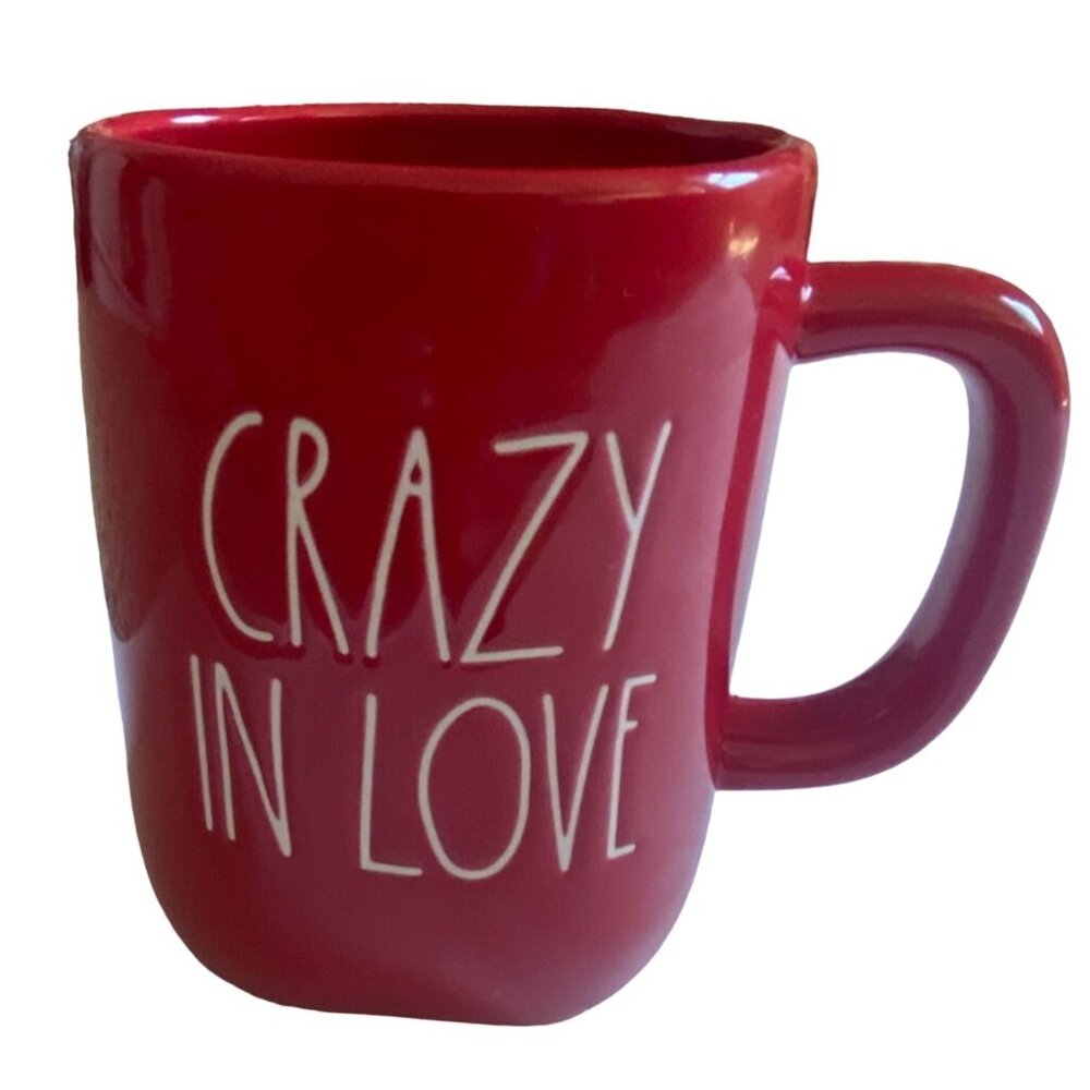 Rae Dunn Artisan Collection # 202 Crazy In Love Ceramic Coffee Mug-Red